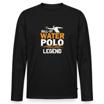 Water Polo Wasserball - Men's Premium Organic Long Sleeve Shirt - black - Front - Nico (187cm)