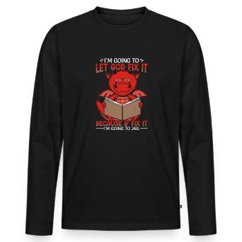Grumpy Dragon Sarkastische Sprüche Dragons Masters - Männer Premium Bio Langarmshirt - Schwarz - Vorne - Nico (187cm)