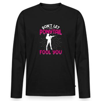 Schießsport Waffen Munition Sammler Gun Girl Leben - Männer Premium Bio Langarmshirt - Schwarz - Vorne - Nico (187cm)