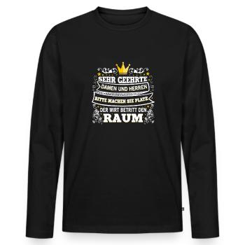Kneipen-Besitzer Barkeeper Wirt - Männer Premium Bio Langarmshirt - Schwarz - Vorne - Nico (187cm)