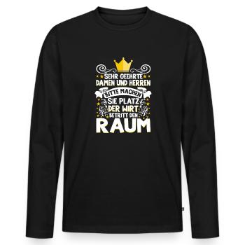 Sehr Geehrte Damen Und Herren Der Wirt Betritt - Männer Premium Bio Langarmshirt - Schwarz - Vorne - Nico (187cm)