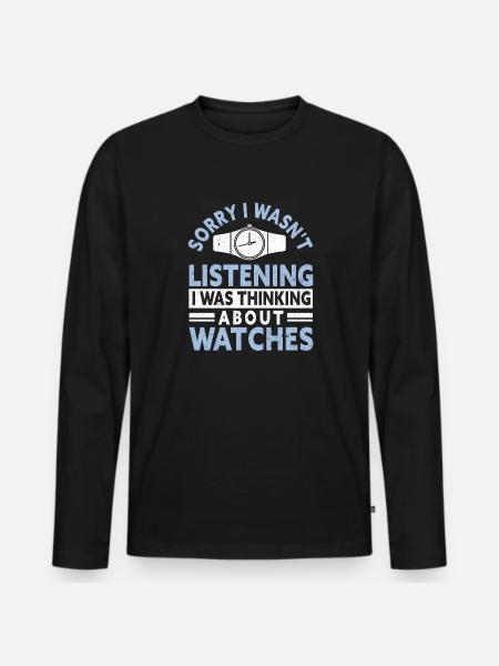 Watch Collector Watch Watchmaker - Men's Premium Organic Long Sleeve Shirt - black