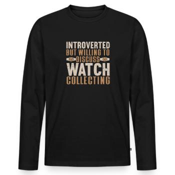 Watch Collector Watch Watchmaker - Men's Premium Organic Long Sleeve Shirt - black - Front - Nico (187cm)