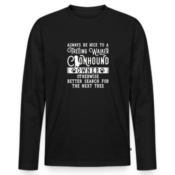 Treeing Walker Coonhound - Männer Premium Bio Langarmshirt - Schwarz - Vorne - Nico (187cm)