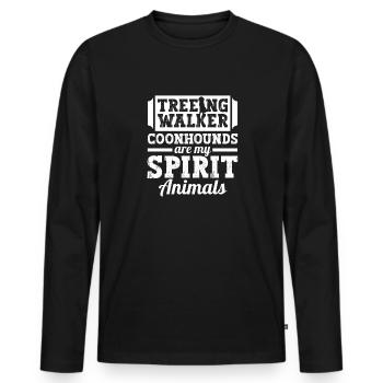 Treeing Walker Coonhound - Männer Premium Bio Langarmshirt - Schwarz - Vorne - Nico (187cm)