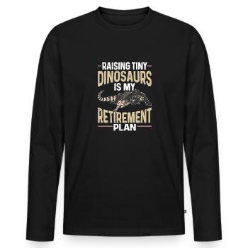 Tegu Eidechse Reptil Herpetologe - Männer Premium Bio Langarmshirt - Schwarz - Vorne - Nico (187cm)