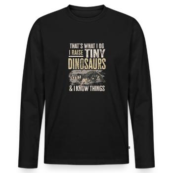 Tegu Eidechse Reptil Herpetologe - Männer Premium Bio Langarmshirt - Schwarz - Vorne - Nico (187cm)