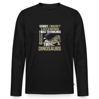 Tegu Eidechse Reptil Herpetologe - Männer Premium Bio Langarmshirt - Schwarz - Vorne - Nico (187cm)