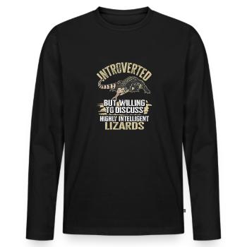 Tegu Eidechse Reptil Herpetologe - Männer Premium Bio Langarmshirt - Schwarz - Vorne - Nico (187cm)