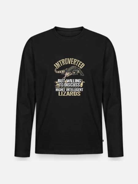 Tegu Lizard Reptile Herpetologist - Men's Premium Organic Long Sleeve Shirt - black