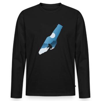 Après-ski Bière Ski Montagne Ski - T-shirt manches longues Premium bio Homme - noir - Devant - Nico (187cm)
