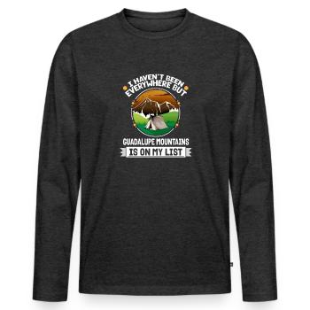 Guadalupe Mountains Is On My List Hiking Camping - Men's Premium Organic Long Sleeve Shirt - heather anthracite - Front - Nico (187cm)