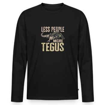 Tegu Eidechse Reptil Herpetologe - Männer Premium Bio Langarmshirt - Schwarz - Vorne - Nico (187cm)
