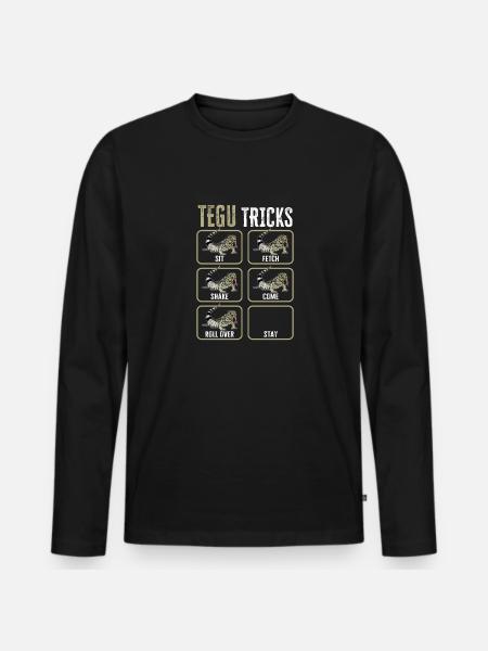 Tegu Lizard Reptile Herpetologist - Men's Premium Organic Long Sleeve Shirt - black