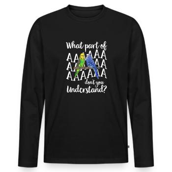 Wellensittich Sittich Vogel Haustier Geschenk - Männer Premium Bio Langarmshirt - Schwarz - Vorne - Nico (187cm)