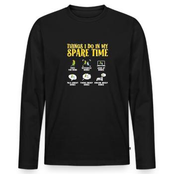 Budgerigar Perruche Oiseau Cadeau pour animaux de compagnie - T-shirt manches longues Premium bio Homme - noir - Devant - Nico (187cm)