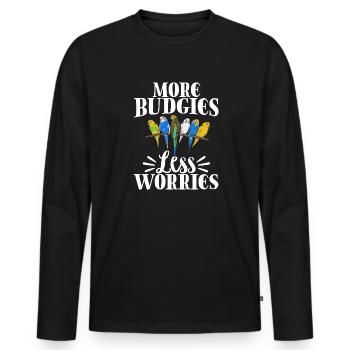 Wellensittich Sittich Vogel Haustier Geschenk - Männer Premium Bio Langarmshirt - Schwarz - Vorne - Nico (187cm)