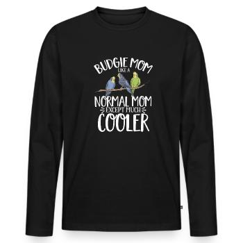 Budgerigar Parakeet Bird Pet Gift - Men's Premium Organic Long Sleeve Shirt - black - Front - Nico (187cm)