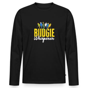Wellensittich Sittich Vogel Haustier Geschenk - Männer Premium Bio Langarmshirt - Schwarz - Vorne - Nico (187cm)