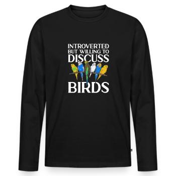 Wellensittich Sittich Vogel Haustier Geschenk - Männer Premium Bio Langarmshirt - Schwarz - Vorne - Nico (187cm)