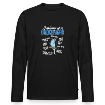 Wellensittich Sittich Vogel Haustier Geschenk - Männer Premium Bio Langarmshirt - Schwarz - Vorne - Nico (187cm)
