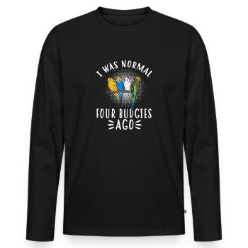 Wellensittich Sittich Vogel Haustier Geschenk - Männer Premium Bio Langarmshirt - Schwarz - Vorne - Nico (187cm)