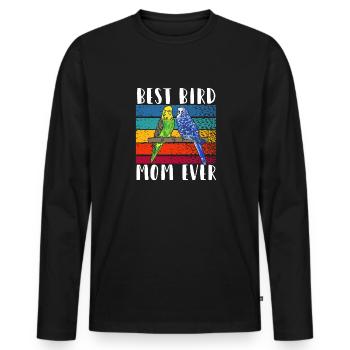 Wellensittich Sittich Vogel Haustier Geschenk - Männer Premium Bio Langarmshirt - Schwarz - Vorne - Nico (187cm)