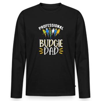 Wellensittich Sittich Vogel Haustier Geschenk - Männer Premium Bio Langarmshirt - Schwarz - Vorne - Nico (187cm)