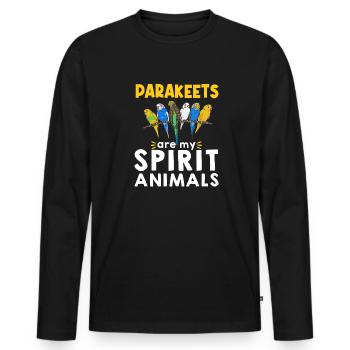Wellensittich Sittich Vogel Haustier Geschenk - Männer Premium Bio Langarmshirt - Schwarz - Vorne - Nico (187cm)