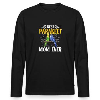Wellensittich Sittich Vogel Haustier Geschenk - Männer Premium Bio Langarmshirt - Schwarz - Vorne - Nico (187cm)