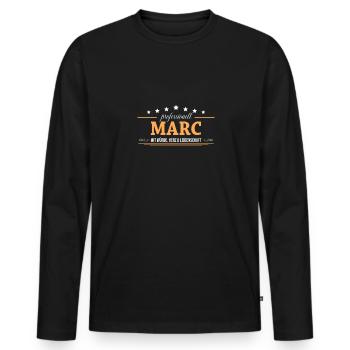 Professionell Marc Name Vorname - Männer Premium Bio Langarmshirt - Schwarz - Vorne - Nico (187cm)