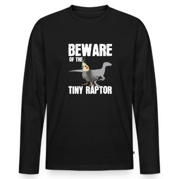 Cockatiel Cockatiel Cockatoo Perroquet Oiseau Cadeau - T-shirt manches longues Premium bio Homme - noir - Devant - Nico (187cm)