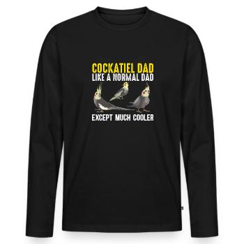 Cockatiel Cockatiel Cockatoo Perroquet Oiseau Cadeau - T-shirt manches longues Premium bio Homme - noir - Devant - Nico (187cm)