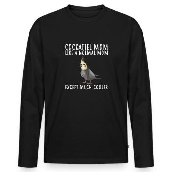 Cockatiel Cockatiel Cockatoo Perroquet Oiseau Cadeau - T-shirt manches longues Premium bio Homme - noir - Devant - Nico (187cm)