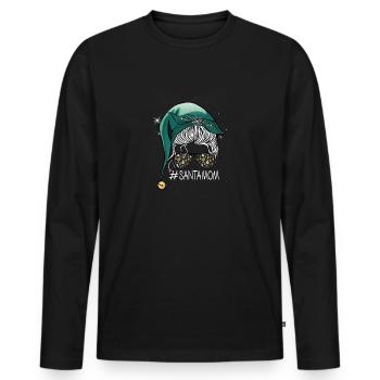 Fröhliche Weihnachten Mutter schöne Bescherung - Männer Premium Bio Langarmshirt - Schwarz - Vorne - Nico (187cm)