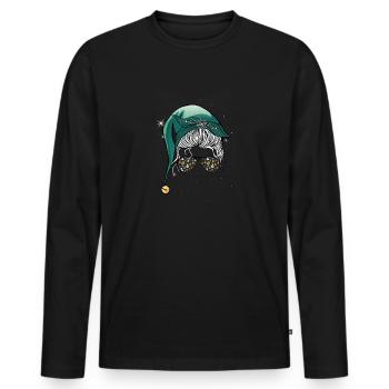 Fröhliche Weihnachten Mutter schöne Bescherung - Männer Premium Bio Langarmshirt - Schwarz - Vorne - Nico (187cm)