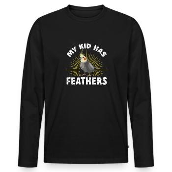 Cockatiel Cockatiel Cockatoo Perroquet Oiseau Cadeau - T-shirt manches longues Premium bio Homme - noir - Devant - Nico (187cm)