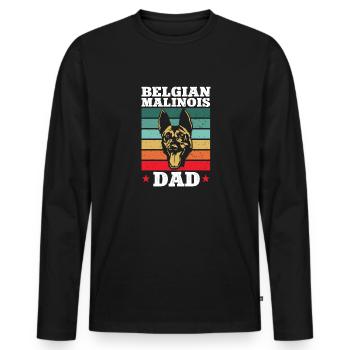 Malinois Belgischer Schäferhund Mechelaar Hund - Männer Premium Bio Langarmshirt - Schwarz - Vorne - Nico (187cm)