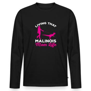 Malinois Belgischer Schäferhund Mechelaar Hund - Männer Premium Bio Langarmshirt - Schwarz - Vorne - Nico (187cm)