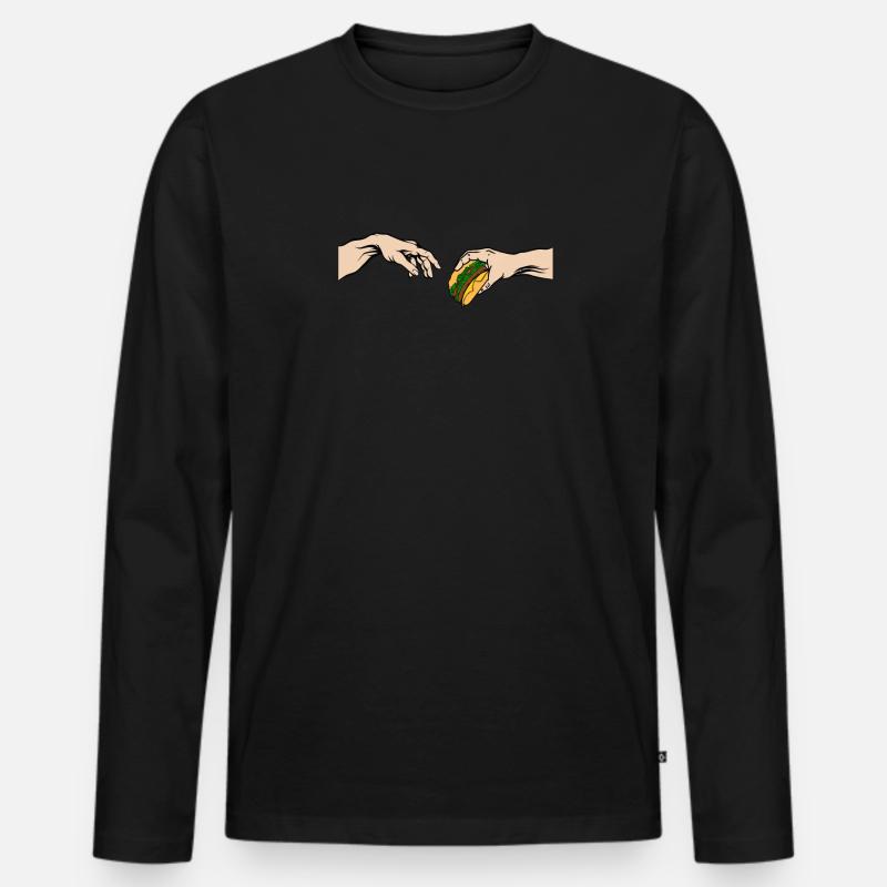 Funny Burger Art Cheeseburger - Männer Premium Bio Langarmshirt - Schwarz