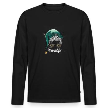 Fröhliche Weihnachten Mutter schöne Bescherung - Männer Premium Bio Langarmshirt - Schwarz - Vorne - Nico (187cm)