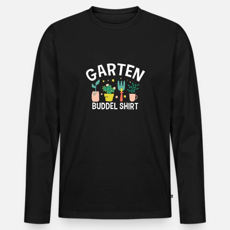 Hobbygärtner Gartenarbeit Gartenfee Garten Buddel - Männer Premium Bio Langarmshirt - Schwarz