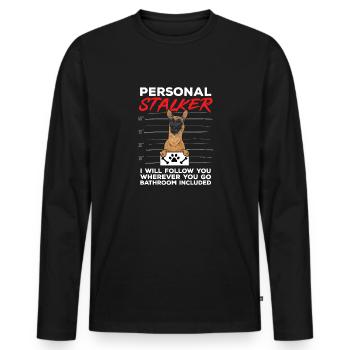 Malinois Belgian Shepherd Mechelaar Dog - Men's Premium Organic Long Sleeve Shirt - black - Front - Nico (187cm)