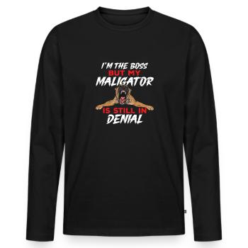 Malinois Belgischer Schäferhund Mechelaar Hund - Männer Premium Bio Langarmshirt - Schwarz - Vorne - Nico (187cm)