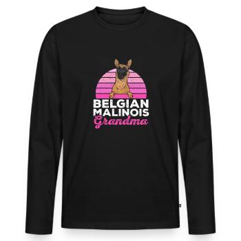 Malinois Belgian Shepherd Mechelaar Dog - Men's Premium Organic Long Sleeve Shirt - black - Front - Nico (187cm)