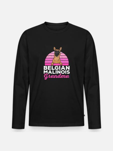 Malinois Belgian Shepherd Mechelaar Dog - Men's Premium Organic Long Sleeve Shirt - black