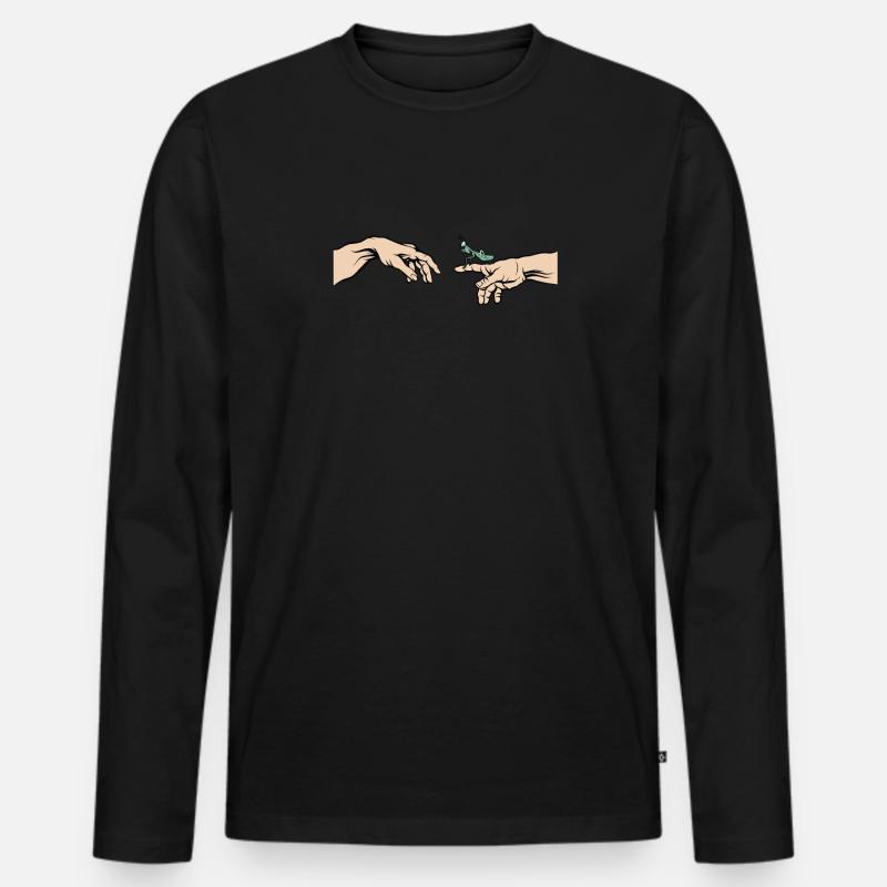 Gottesanbeterin Mantis religiosa Lustiges Mantis - Männer Premium Bio Langarmshirt - Schwarz