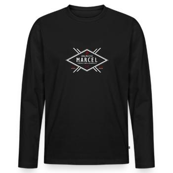 Grillmeister Marcel Vorname Name - Männer Premium Bio Langarmshirt - Schwarz - Vorne - Nico (187cm)