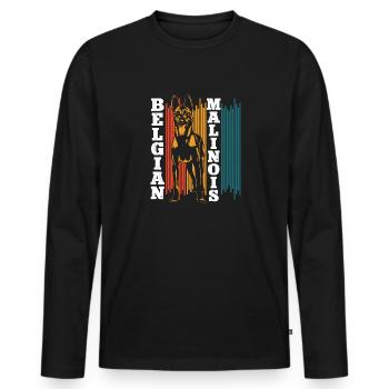 Malinois Belgischer Schäferhund Mechelaar Hund - Männer Premium Bio Langarmshirt - Schwarz - Vorne - Nico (187cm)
