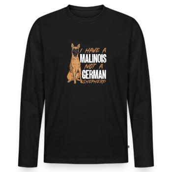 Malinois Belgischer Schäferhund Mechelaar Hund - Männer Premium Bio Langarmshirt - Schwarz - Vorne - Nico (187cm)